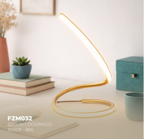 FZM032 - LUM.MESA MADEIRA 15W - D20 X 45CM - 3000K