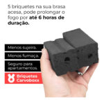 CARVÃO BRIQUET ECOLOGICO 4KG CAIXA - RUBI