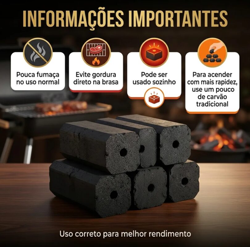 CARVÃO BRIQUET ECOLOGICO 4KG CAIXA - RUBI