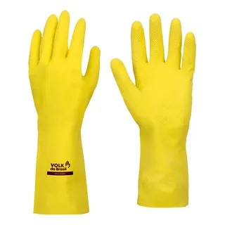 LUVA LATEX AMARELA T. 8 (M) - PLASTCOR.