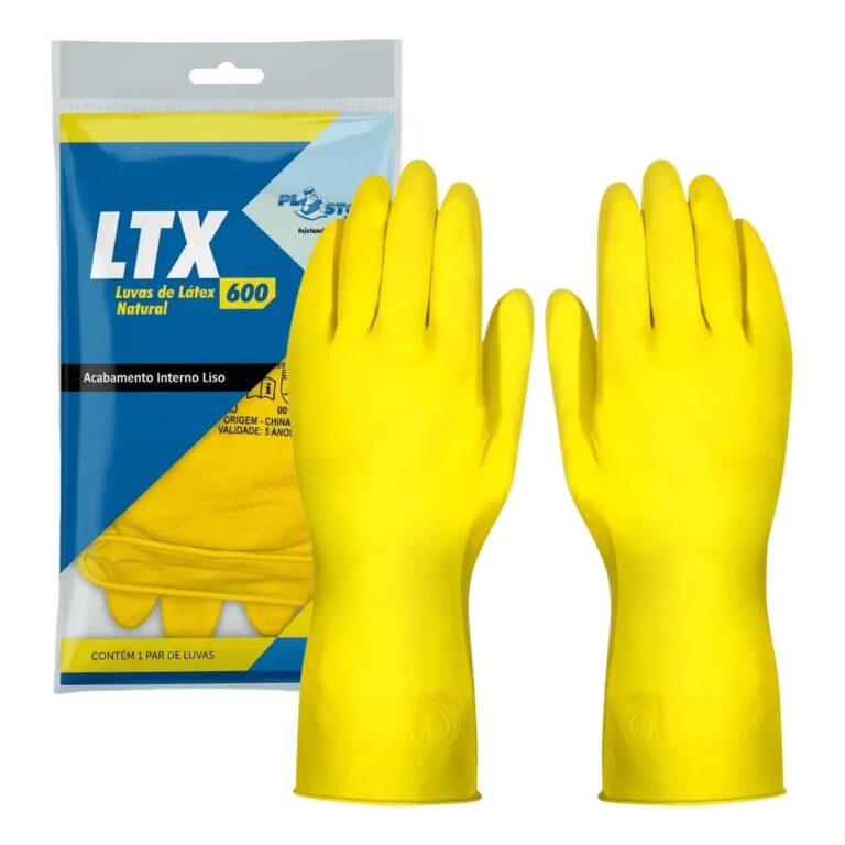 LUVA LATEX AMARELA T. 8 (M) - PLASTCOR.