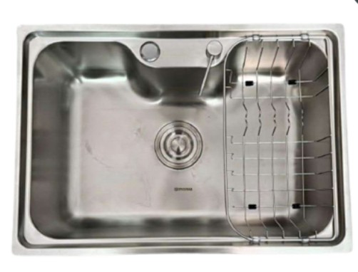 CUBA GOURMET COZINHA SIMPLES ACO INOX 201 C/ DOSADOR E CESTO 620 X 430MM - CUB013