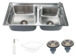 CUBA GOURMET COZINHA DUPLA ACO INOX 201 LUXO 780X430MM CUB014