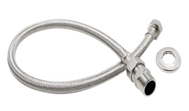 ENGATE CROMADO FLEXIVEL MALHA INOX TRANC. 40CM Z - ULTRA METAIS