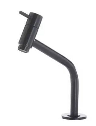 TORNEIRA LINK REDONDA BICA BAIXA PRETA 15,4X22CM 45º