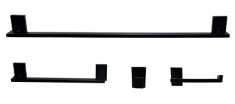 KIT BANHEIRO LUX SLIM PRETO C/ 4 PC -
