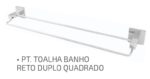 PORTA TOALHA BANHO DUPLO QUADRADO CROMADO - ULTRA METAIS