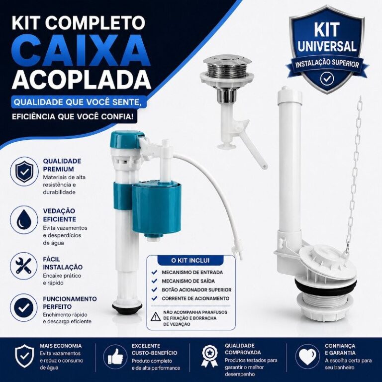 KIT MECANISMO ENTRADA PLUS P/ CX. ACOPLADA - D'AGUA