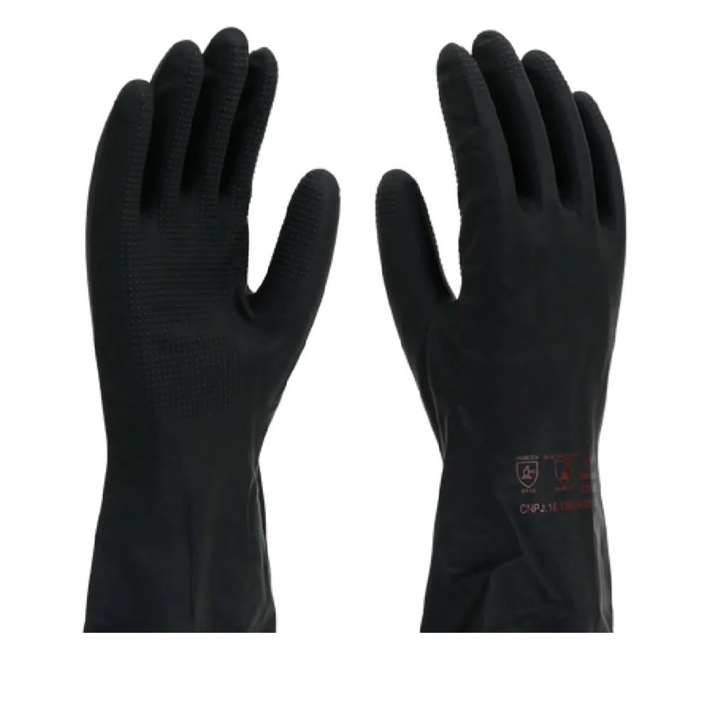 3e789d32-8df2-4875-8396-be7ef5e8324c LUVA LATEX PRETA ANTIDERRAPANTE T. 7 (P) - IMBAT