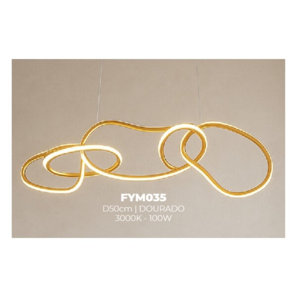 FYM035- LUSTRE ACAB GOLD ELETROPLATE 3000K.D114CM 100W