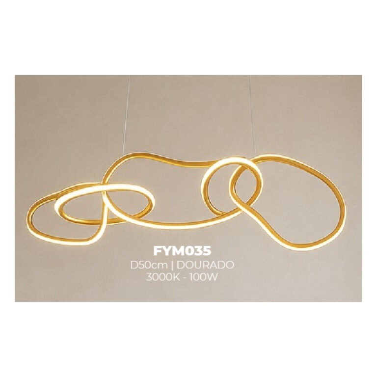 FYM035- LUSTRE ACAB GOLD ELETROPLATE 3000K.D114CM 100W