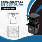 CAIXA COLETORA GORDURA PRETO 42L 410X403X100MM - HERC