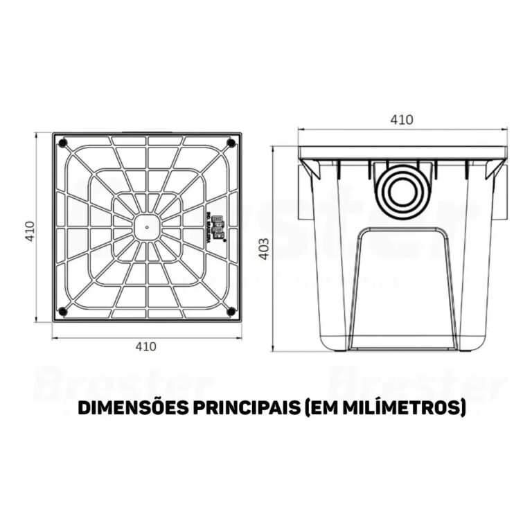 CAIXA COLETORA GORDURA PRETO 42L 410X403X100MM - HERC
