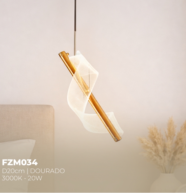 FZM034 - LUSTRE REDONDO ROSÉ TAMAMHO D40CM