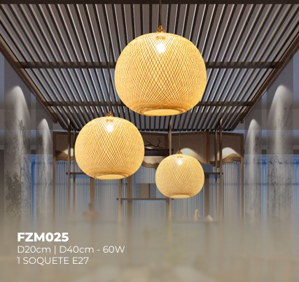 FZM025 -PEND. DE BAMBU 30CM COM CABO1,5MT