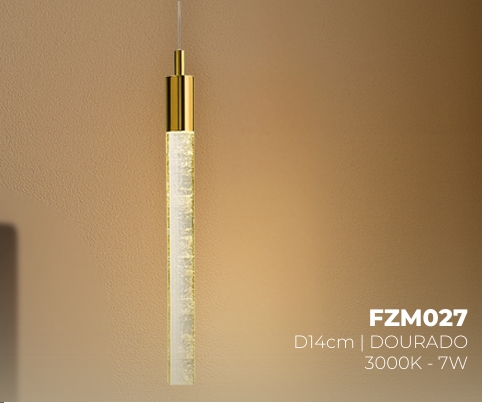 FZM027 - PEND. ALUM. 3CCT.5W -ACAB. GOLD