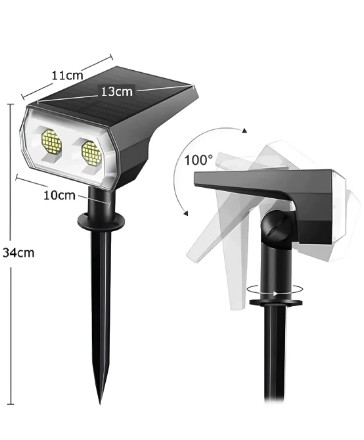 ESPETO JARDIM LED SOLAR 50W RGB PRETO JS50