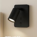 FZM021 - LUMINARIA DE CAMA P/ LEITURA PRETA D12cm SOQ. GU10