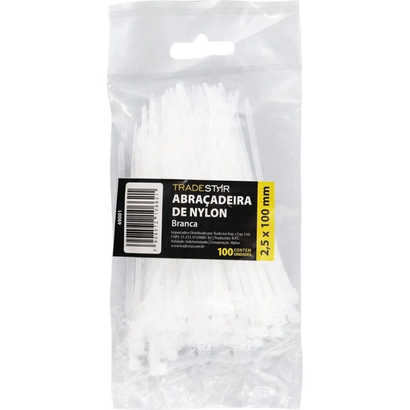 ABRAC NYLON BR 2.5MM X 100MM C/ 100 UN - TRADESTAR