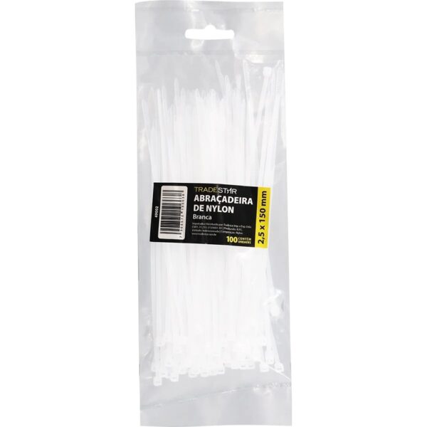 ABRAC NYLON BR 2.5MM X 150MM C/ 100 UN - TRADESTAR