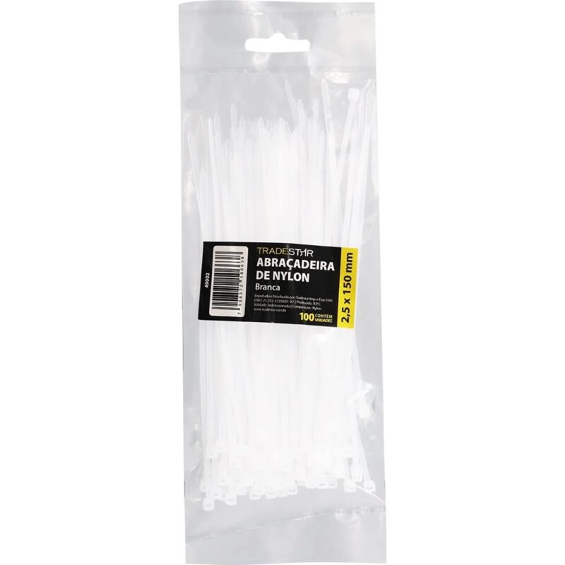 ABRAC NYLON BR 2.5MM X 150MM C/ 100 UN - TRADESTAR