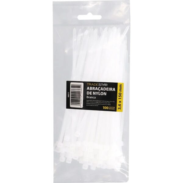 ABRAC NYLON BR 3.6MM X 150MM C/ 100 UN - TRADESTAR
