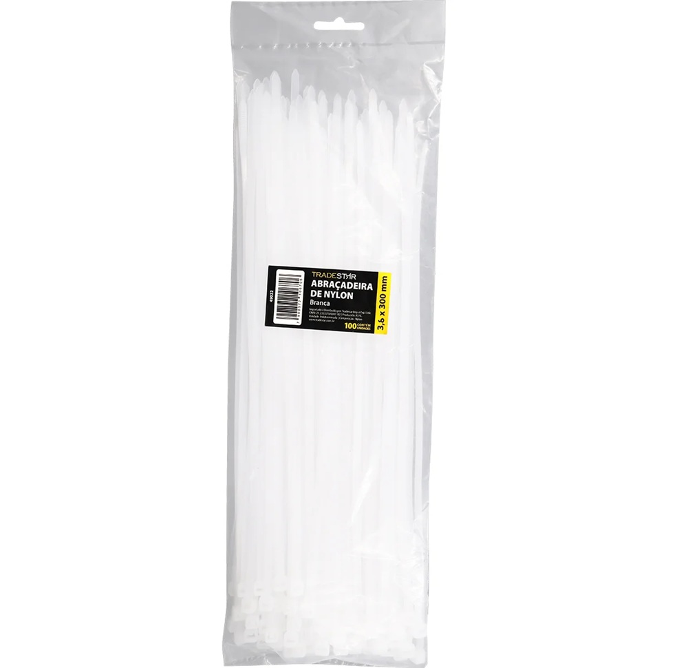 9d85a7f4-c786-4a5d-a381-2efcf9efa1d7 ABRAC NYLON BR 3.6MM X 300MM C/ 100 UN - TRADESTAR
