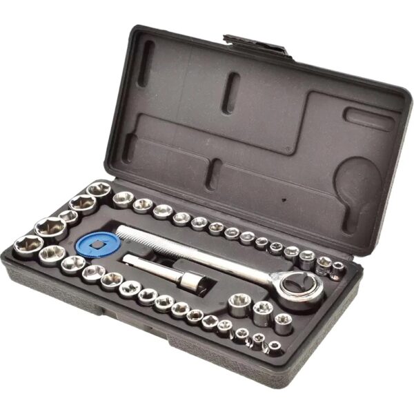 JG. SOQUETE SEXTAVADO C/ 40 PC E C/ CHAVE CATRACA - TRADESTAR