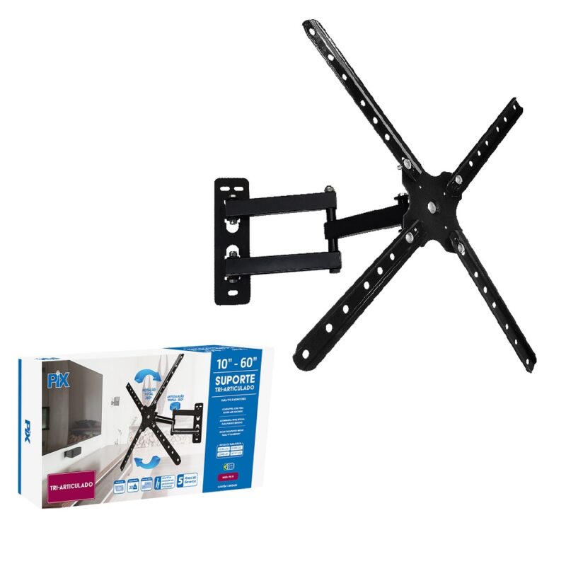 SUPORTE TV TRI ARTICULADO 10" A 60" - PIX