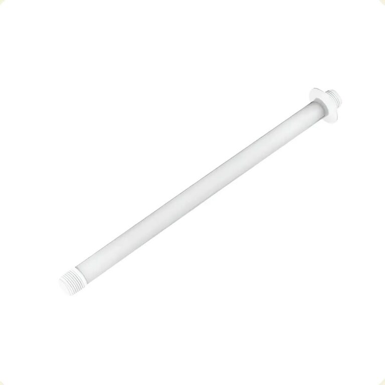 BRACO DE CHUVEIRO 30CM C/ PASSA FIO E CANOPLA BRANCO - REBOUCAS