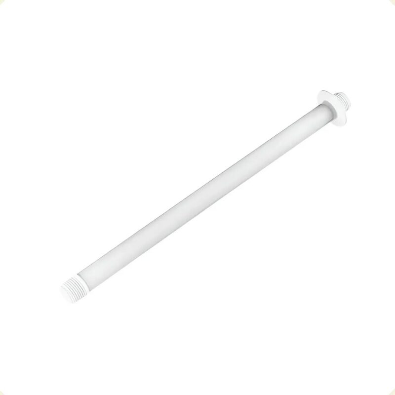 BRACO DE CHUVEIRO 30CM C/ PASSA FIO E CANOPLA BRANCO - REBOUCAS