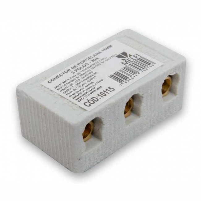 CONECTOR PORCELANA 16MM 3P. - MELFI