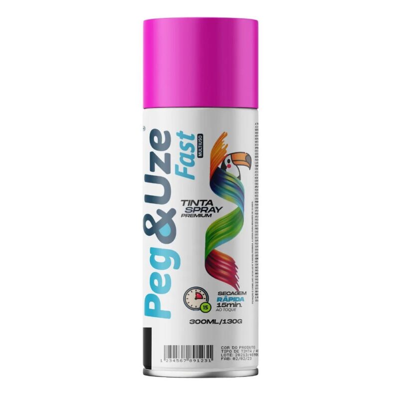 TINTA SPRAY LUMINOSA PINK 300ML/130G - PEG&UZE