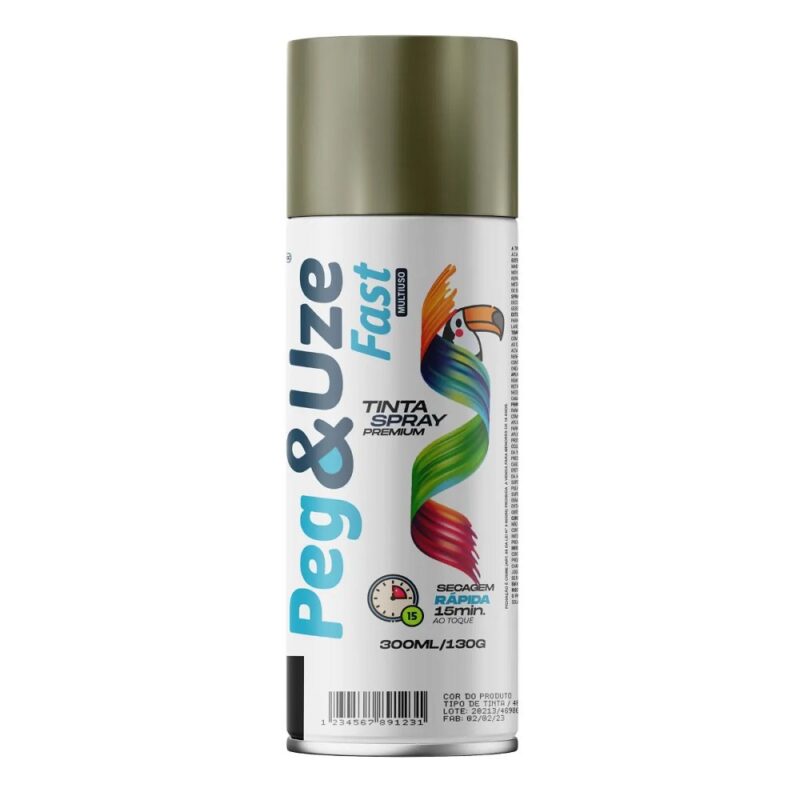 TINTA SPRAY METALICA OURO 300ML/130G - PEG&UZE