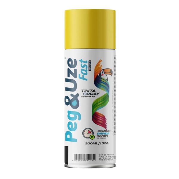 TINTA SPRAY USO GERAL AMARELO 300ML/130G - PEG&UZE