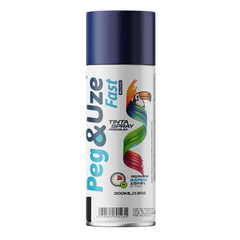 TINTA SPRAY USO GERAL AZUL ESCURO 300ML/130G - PEG&UZE