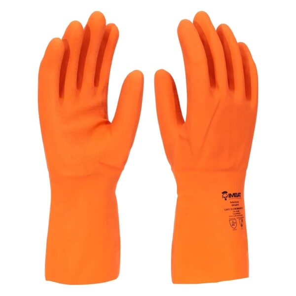 LUVA LATEX LARANJA REFORCADA T. 8 (M) - IMBAT