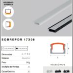 PERFIL DE SOBREPOR ARCHI PRETO 4000K